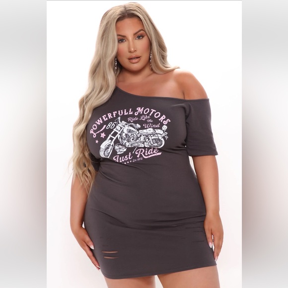 Motorcycle Distressed Mini Dress, 3X “Ride Like the Wind” - Picture 3 of 5